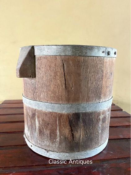 ถังข้าวสาร ถังไม้ สุ่ยล้ง 10ลิตรโบราณเก่าสะสม รูปที่ 8