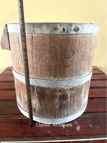 ถังข้าวสาร ถังไม้ สุ่ยล้ง 10ลิตรโบราณเก่าสะสม รูปที่ 12