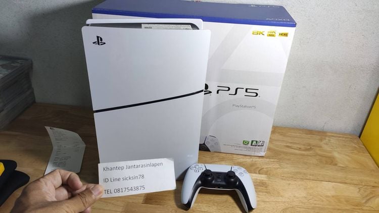 PS5 (Playstation 5) เครื่องเกมส์โซนี่ เพลย์สเตชั่น ขาย PS5 Slim Disc รุ่นใหม่ ครบกล่อง สภาพใหม่ สวย ใช้น้อย มีใบเสร็จ ประกัน Sony ไทย 11 เดือน  14400 บาท