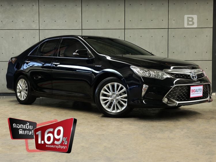 Toyota Camry 2015 2.5 Hybrid Sedan ไฮบริด ไม่ติดแก๊ส เกียร์อัตโนมัติ ดำ