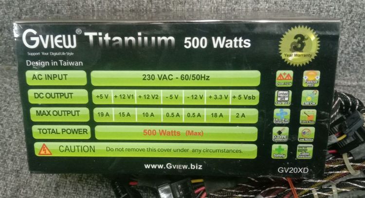 power supply GVIEW Titanium 500wเต็ม รูปที่ 3