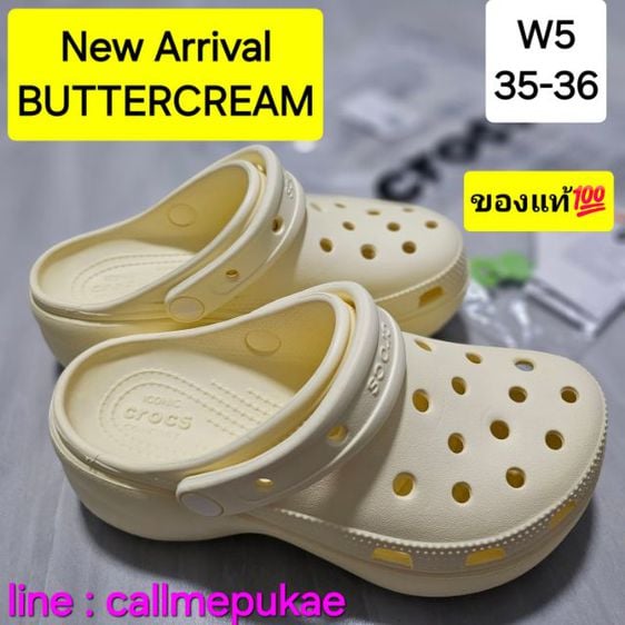เหลือง รองเท้าCrocs Classic Platform Clog สีใหม่ Buttercream น่ารักมากๆ