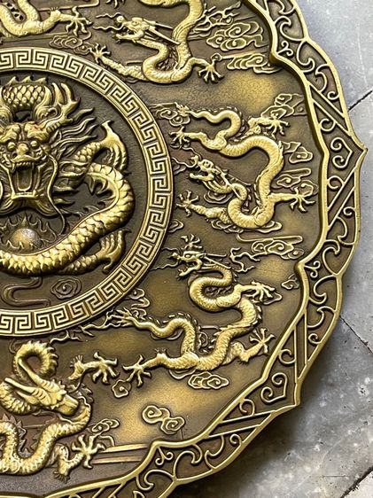 จาน ทองเหลือง เก้ามังกรสะสม รูปที่ 7