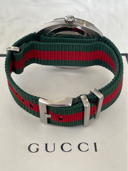 GUCCI GG2570 Blue Dial 40 mm Green and Red Nylon Watch YA142301  รูปที่ 11