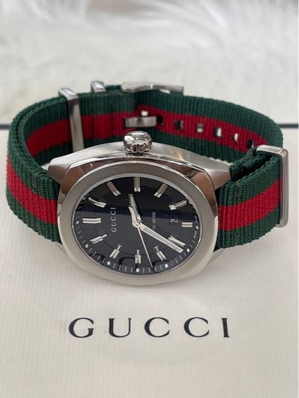 GUCCI GG2570 Blue Dial 40 mm Green and Red Nylon Watch YA142301  รูปที่ 9