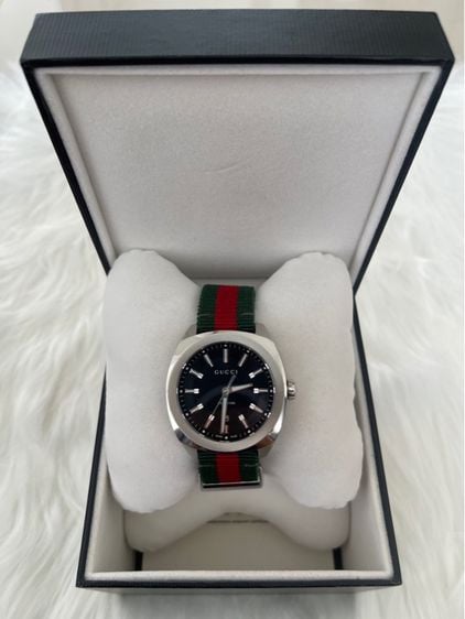 GUCCI GG2570 Blue Dial 40 mm Green and Red Nylon Watch YA142301  รูปที่ 3