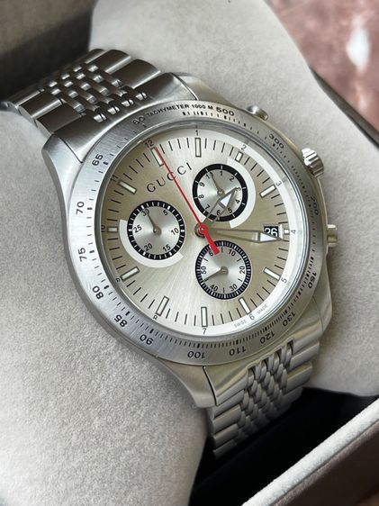 GUCCI Chronograph Swiss Movement Silver Dial YA126255 รูปที่ 4