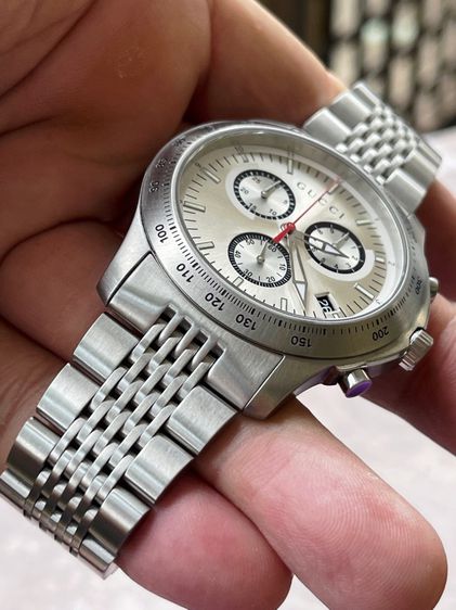GUCCI Chronograph Swiss Movement Silver Dial YA126255 รูปที่ 14