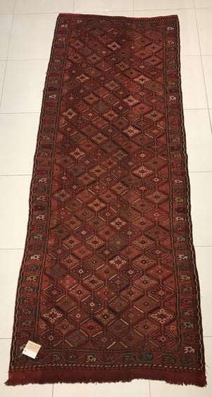 พรมและเสื่อ Vintage Very Fine and Rare Handwoven Flatweave Turkish Soumac Weaving Kilim (82 x 210 cm.) P1-41