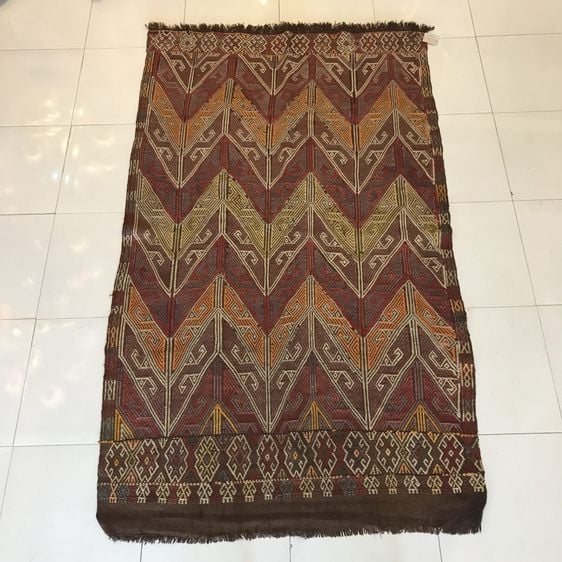 พรมและเสื่อ Vintage Rare Handwoven Turkish Wool Kilim (115 x 194 cm.) P1-72