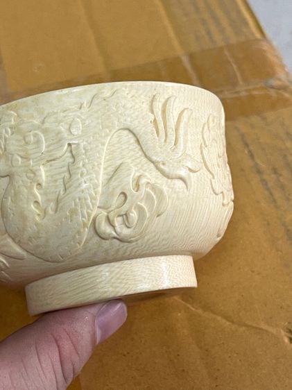 ถ้วยแกะสลัก มังกร นกฟีนิกซ์ สะสม รูปที่ 5