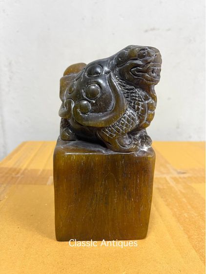 ตราประทับ แกะสลักเต่ามังกรA2