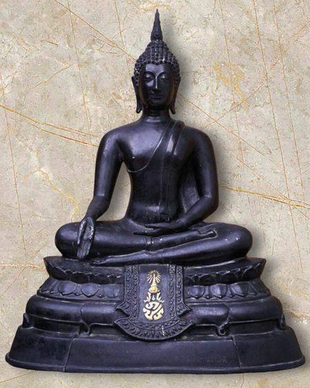 พระบูชา ภปร. วัดบวร พ.ศ. 2508 หน้าตัก 9 นิ้ว ดินฝรั่ง