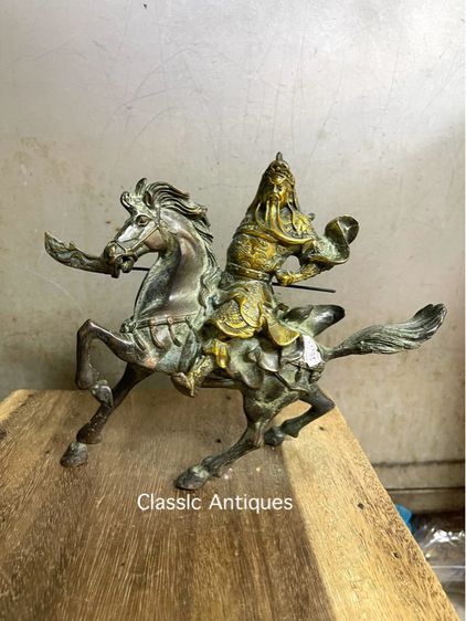 เทพกวนอู ขี่ม้าทองเหลืองสะสมA2