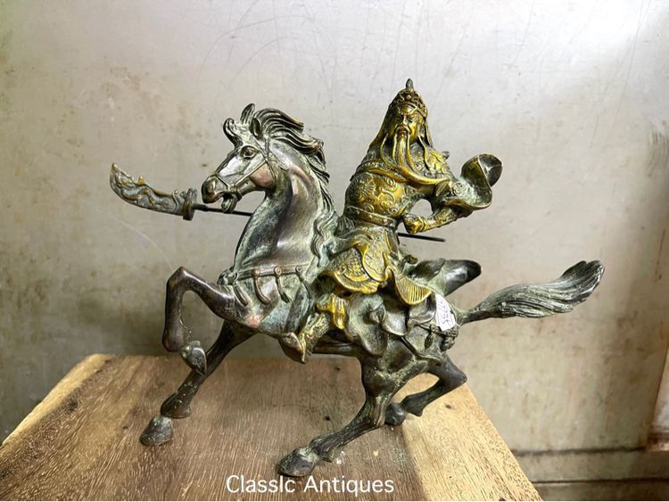 เทพกวนอู ขี่ม้าทองเหลืองสะสมA2 รูปที่ 2