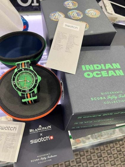 นาฬิกา Swatch X Blancpain Indian Ocean Fifty Fathoms Swiss Made  รูปที่ 1