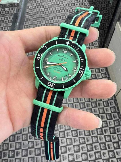 นาฬิกา Swatch X Blancpain Indian Ocean Fifty Fathoms Swiss Made  รูปที่ 5