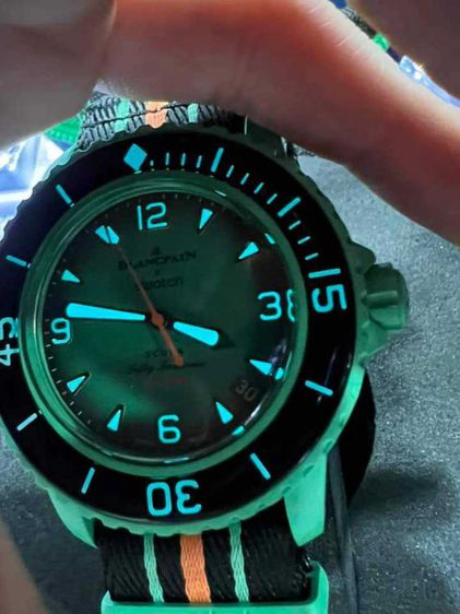 นาฬิกา Swatch X Blancpain Indian Ocean Fifty Fathoms Swiss Made  รูปที่ 7