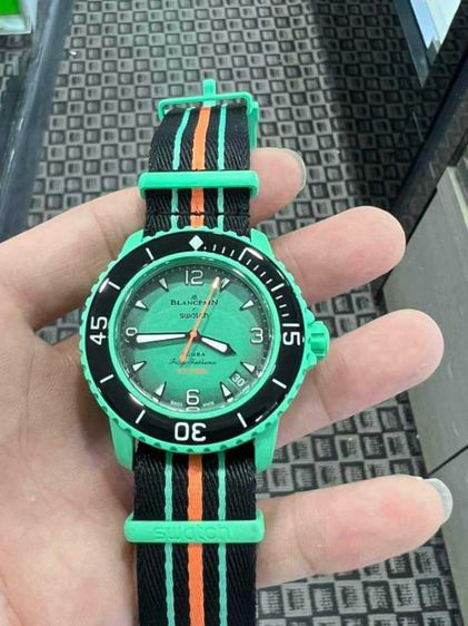 นาฬิกา Swatch X Blancpain Indian Ocean Fifty Fathoms Swiss Made  รูปที่ 3