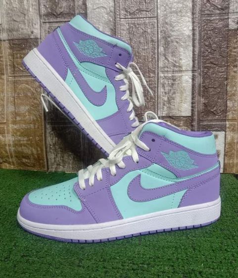 รองเท้าผ้าใบ Nike  air jordan 1 mid "purple aqua