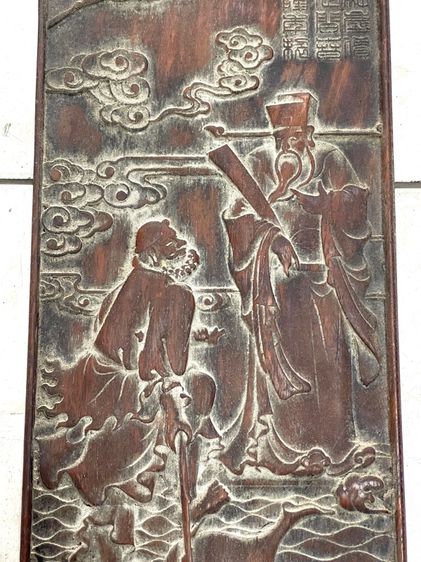 แผ่นไม้แกะสลัก โป๊ยเซียน เก่าสะสมA3 รูปที่ 8