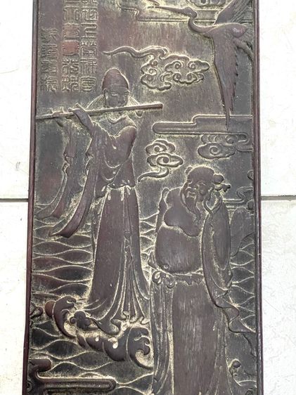 แผ่นไม้แกะสลัก โป๊ยเซียน เก่าสะสมA3 รูปที่ 11