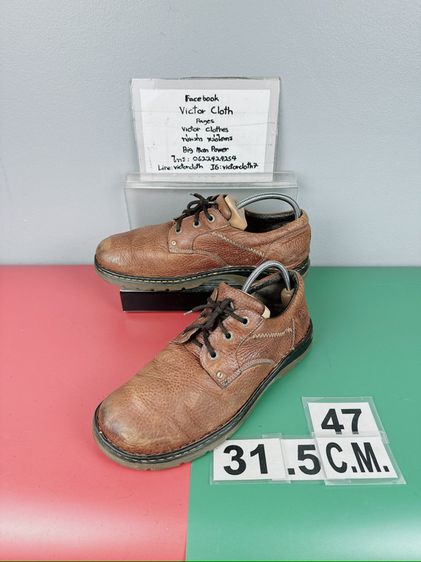 รองเท้าหนังแท้ Dr.Martens Sz.13us47eu31cm(เท้ากว้างอูมใส่ได้) สีน้ำตาล สภาพสวย ไม่ขาดซ่อม ใส่ทำงานเที่ยวลุยๆได้