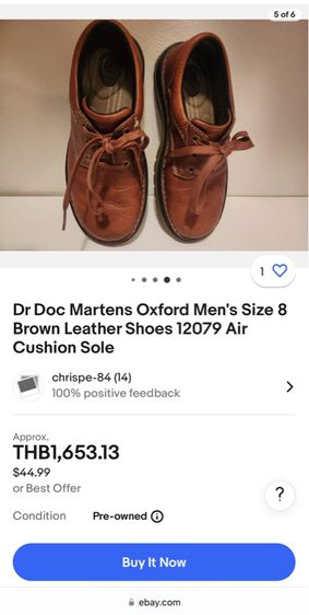 รองเท้าหนังแท้ Dr.Martens Sz.13us47eu31cm(เท้ากว้างอูมใส่ได้) สีน้ำตาล สภาพสวย ไม่ขาดซ่อม ใส่ทำงานเที่ยวลุยๆได้ รูปที่ 17