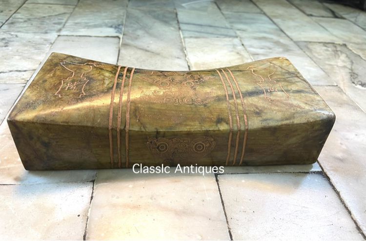 หมอนหิน แกะสลักโบราณสะสม รูปที่ 3