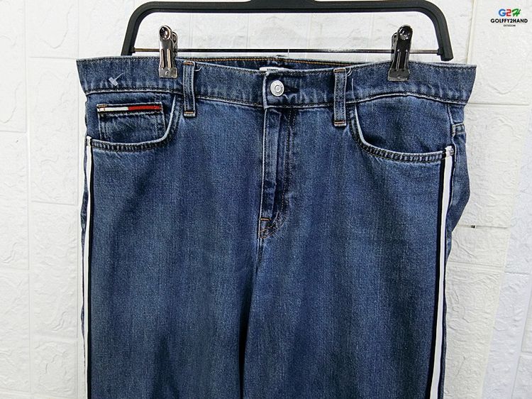 TOMMY HILFIGER แท้ อก35 กางเกงยีนส์ขายาวมีแถบโลโก้ข้างสปอต รูปที่ 2