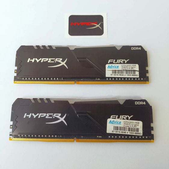 ที่เก็บข้อมูลและเมมโมรี่การ์ด RAM DDR4 16GB 8GBX2 Kingston Hyper-X FURY RGB มือสอง คุณภาพดี