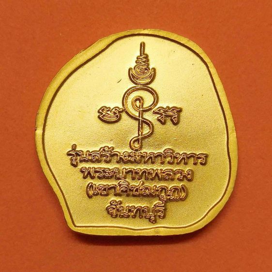 เหรียญ หลวงพ่อนัง วัดพลวง เขาคิชฌกูฏ จันทบุรี รุ่นสร้างมหาวิหารพระบาทหลวง ปี 2556 เนื้อกะไหล่ทอง พร้อมตลับเดิม รูปที่ 2