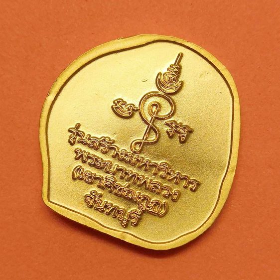 เหรียญ หลวงพ่อนัง วัดพลวง เขาคิชฌกูฏ จันทบุรี รุ่นสร้างมหาวิหารพระบาทหลวง ปี 2556 เนื้อกะไหล่ทอง พร้อมตลับเดิม รูปที่ 4