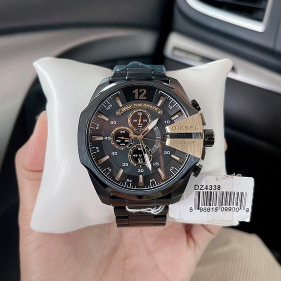 ดำ นาฬิกาข้อมือผู้ชายDZ4338 Diesel Men's Mega Chief Chronograph Black Stainless Steel Watch