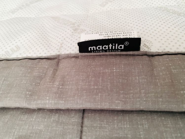 ผ้าปูรองนอน (แบบหนา) ขนาด 3.5ฟุต เอิร์ธโทนสีเทาเย็บลายลอนทั้งผืน ยี่ห้อ Maatila (สภาพใหม่) รูปที่ 5