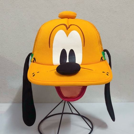 หมวกและหมวกแก๊ป หมวกแก๊ปตาข่ายลายหน้าพลูโต 3 D Vintage ของ Disney Parks แท้ 