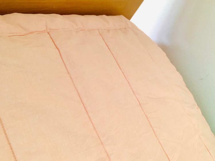 ผ้าปูรองนอน (แบบหนา) ขนาด 3.5ฟุต เอิร์ธโทนสีส้มโอรสเย็บลายลอนทั้งผืน (สภาพใหม่) (โทนสีหายาก) มือสองสภาพดี สินค้าญี่ปุ่น-เกาหลีแท้ รูปที่ 3