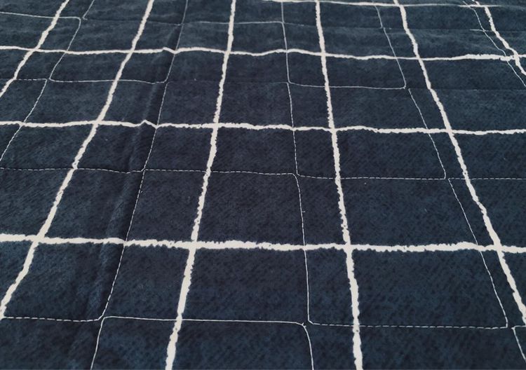 ผ้าปูรองนอน (แบบบาง) ขนาด 3.5ฟุต เอิร์ธโทนสีน้ำเงินลายตาราง มือสองสภาพดี สินค้าญี่ปุ่น-เกาหลีแท้ รูปที่ 3