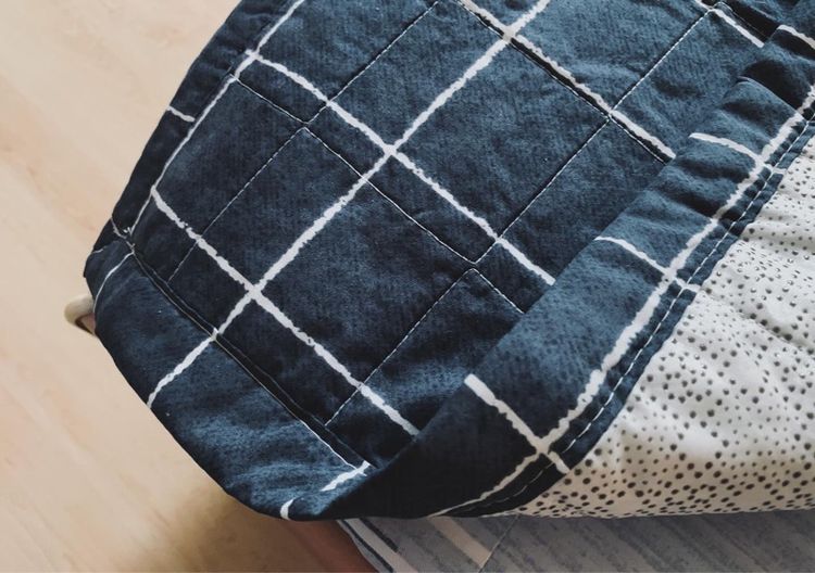 ผ้าปูรองนอน (แบบบาง) ขนาด 3.5ฟุต เอิร์ธโทนสีน้ำเงินลายตาราง มือสองสภาพดี สินค้าญี่ปุ่น-เกาหลีแท้ รูปที่ 7