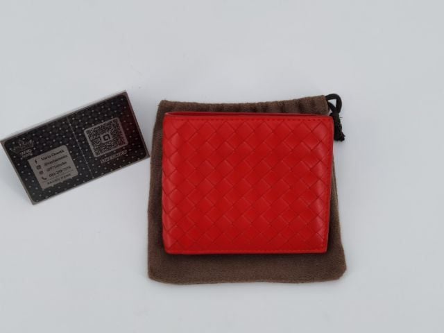 กระเป๋าสตางค์ Bottega Veneta wallet 8 card สีแดงสดมากๆ อุปกรณ์ถุงผ้า รูปที่ 1