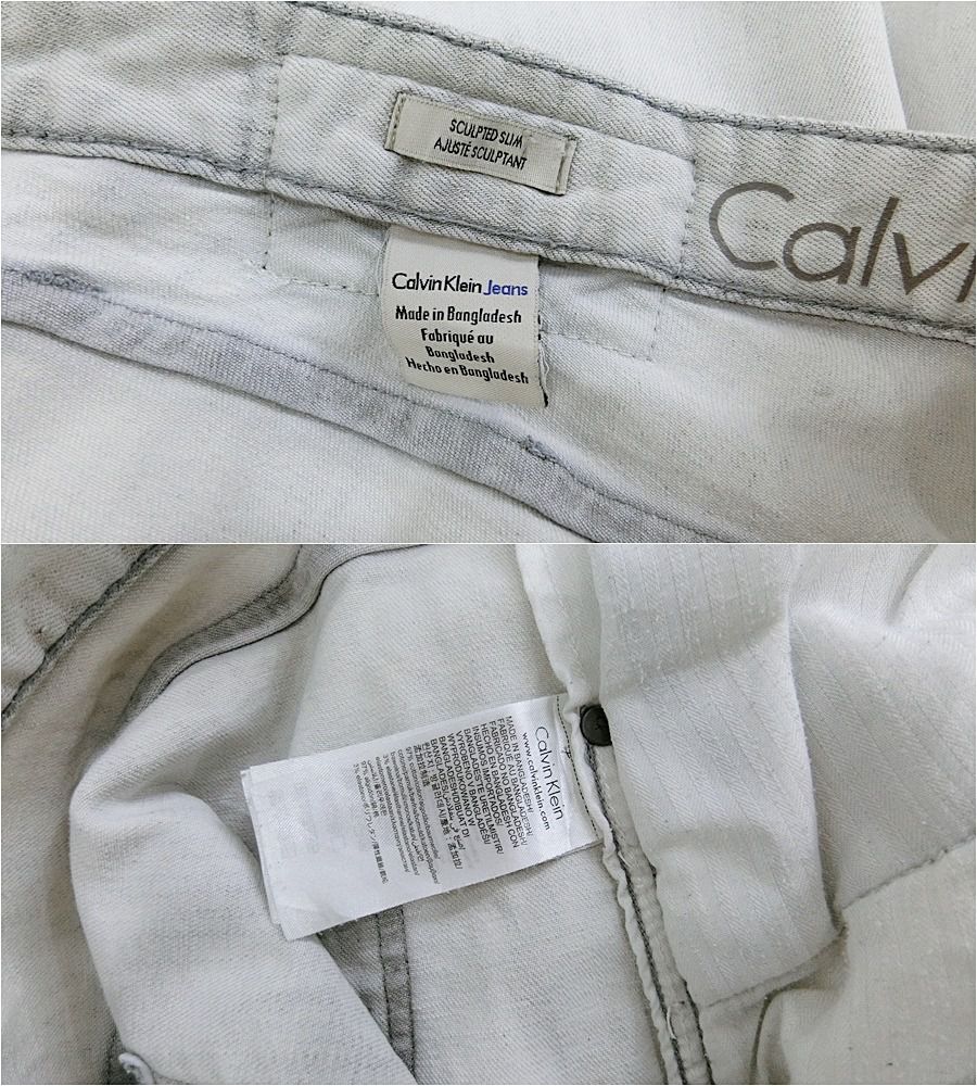 CKJ Calvin Klein Jeans แท้ เอว35 กางเกงยีนส์DENIMขายาวคลาสสิกสปอต รูปที่ 9