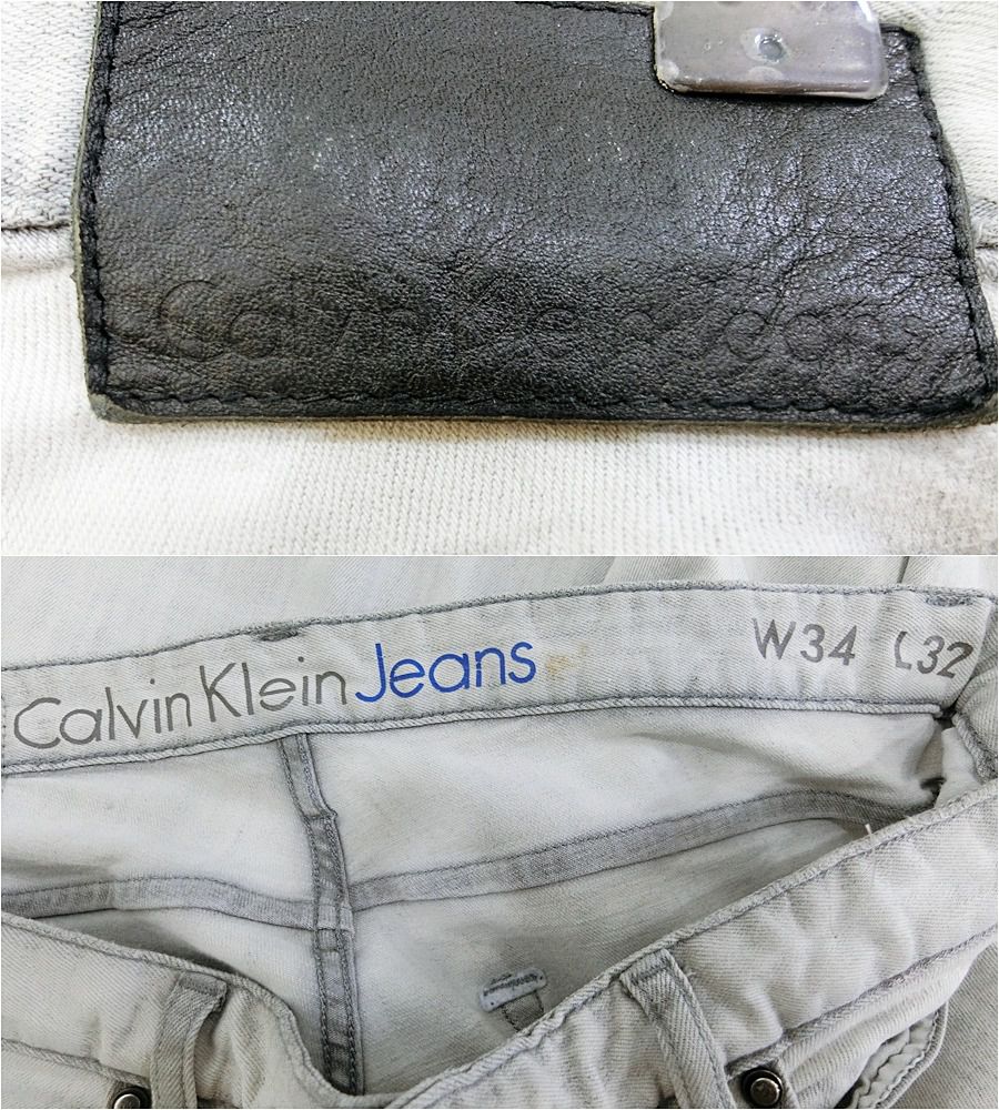 CKJ Calvin Klein Jeans แท้ เอว35 กางเกงยีนส์DENIMขายาวคลาสสิกสปอต รูปที่ 8