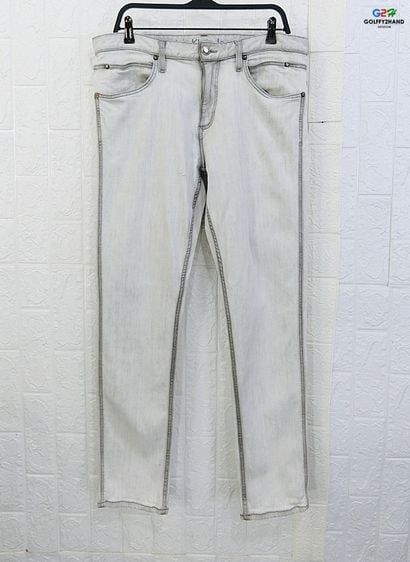 XL เทา แขนยาว CKJ Calvin Klein Jeans แท้ เอว35 กางเกงยีนส์DENIMขายาวคลาสสิกสปอต