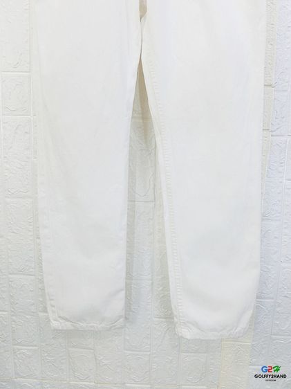 TOMMY HILFIGER แท้ เอว35 กางเกงยีนส์ขายาวขาวคลาสสิกสปอต รูปที่ 4