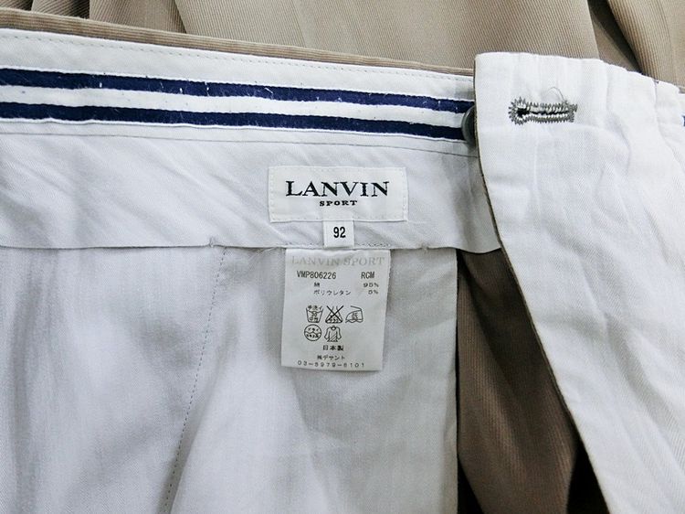 LANVIN PARIS แท้ เอว36 กางเกงขายาวสแลคคลาสสิกสปอต รูปที่ 8