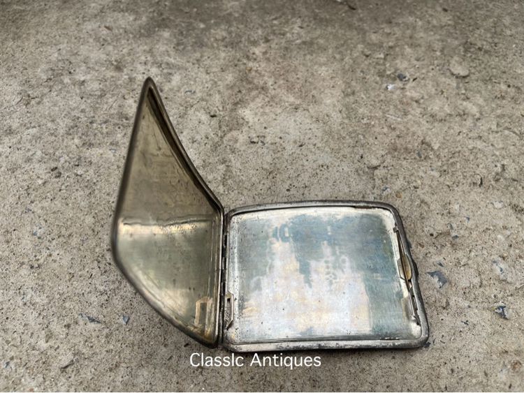 ตลับเงิน ลายวัดอรุณ ปี2489 โบราณเก่าสะสม รูปที่ 8