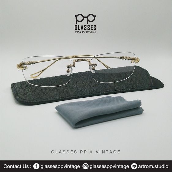 แว่นสายตา 290 บาทส่งฟรี (กรอบทอง) แว่นตากรองแสง+เลนส์ออโต้ พร้อมอุปกรณ์ซองหนังเก็บแว่น ผ้าเช็คแว่น ครบชุด