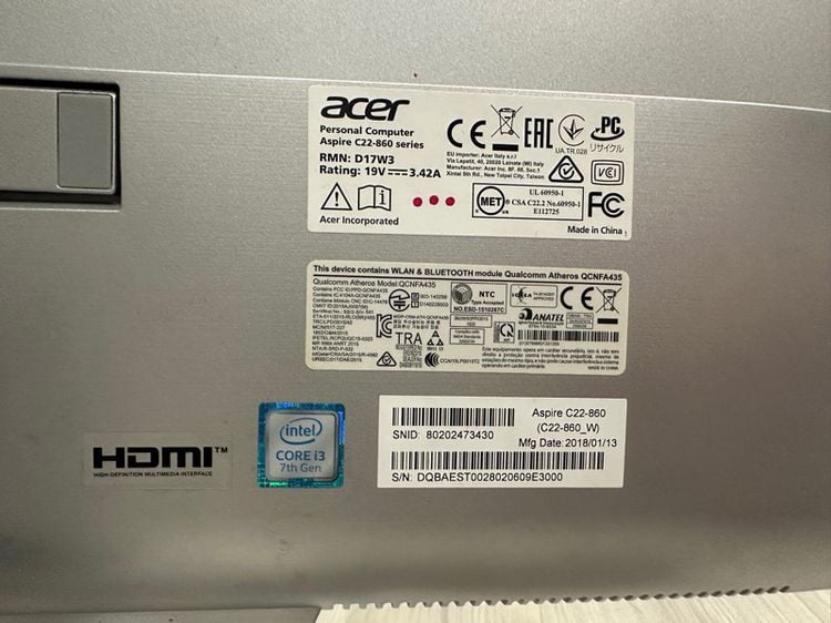 All in one คอมพิวเตอร์ Acer c22-860 เครื่องสวย อุปกรณ์ครบ พร้อมใช้งาน รูปที่ 3