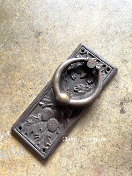 มือจับประตู ทองเหลือง ลายลูกวอลนัทสะสม รูปที่ 2