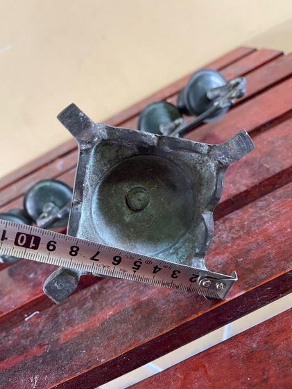 เชิงเทียน5ช่อ ทองเหลืองโบราณเก่าสะสม รูปที่ 13